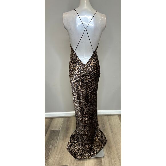 NILI LOTAN Ira leopard-print silk-charmeuse gown Size XS $1190 - Picture 8 of 12